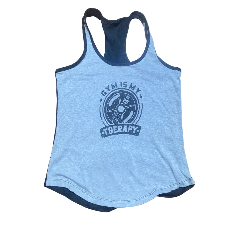 “GYM IS MY THEROPY” Razorback Tank – Built for the Ones Who Lift to Feel Alive