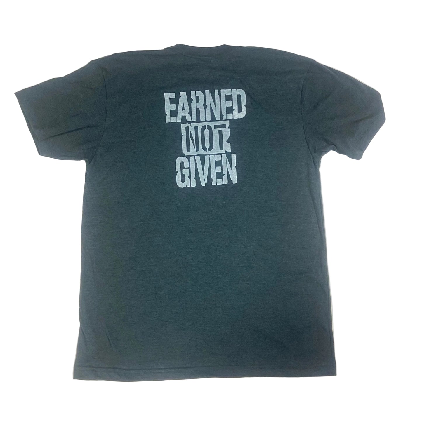 Earned Not Given Tee – Distressed Graphic Gym Shirt | 60% Algodón 40% Poly Blend