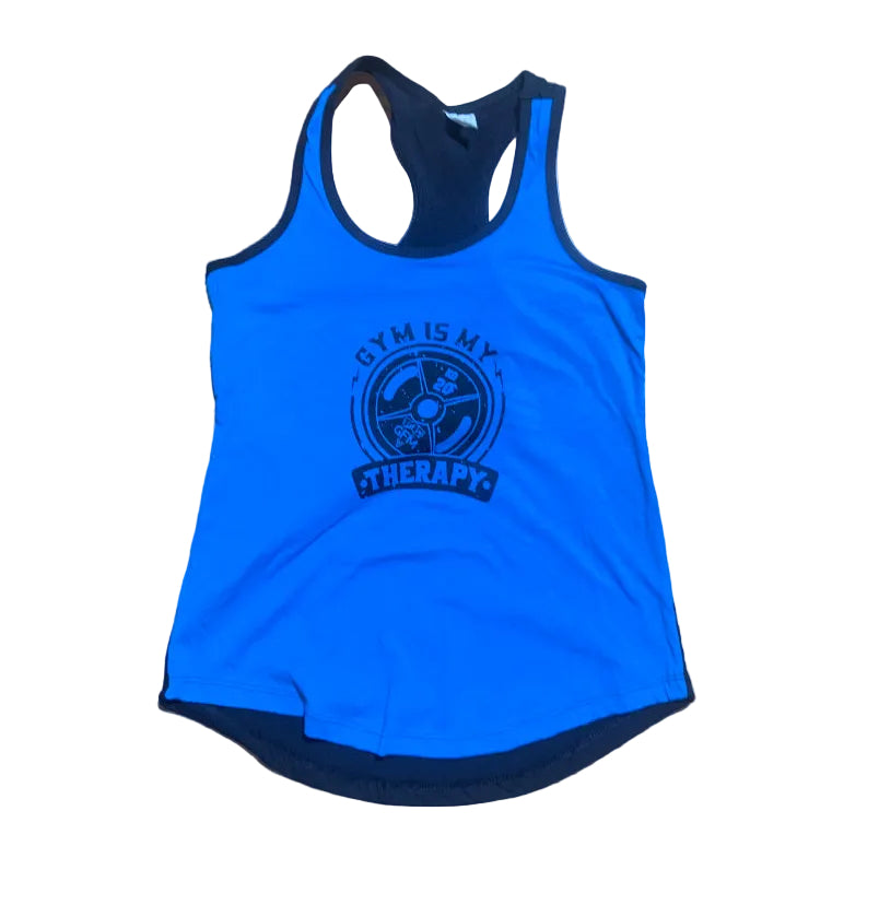 “GYM IS MY THEROPY” Razorback Tank – Built for the Ones Who Lift to Feel Alive