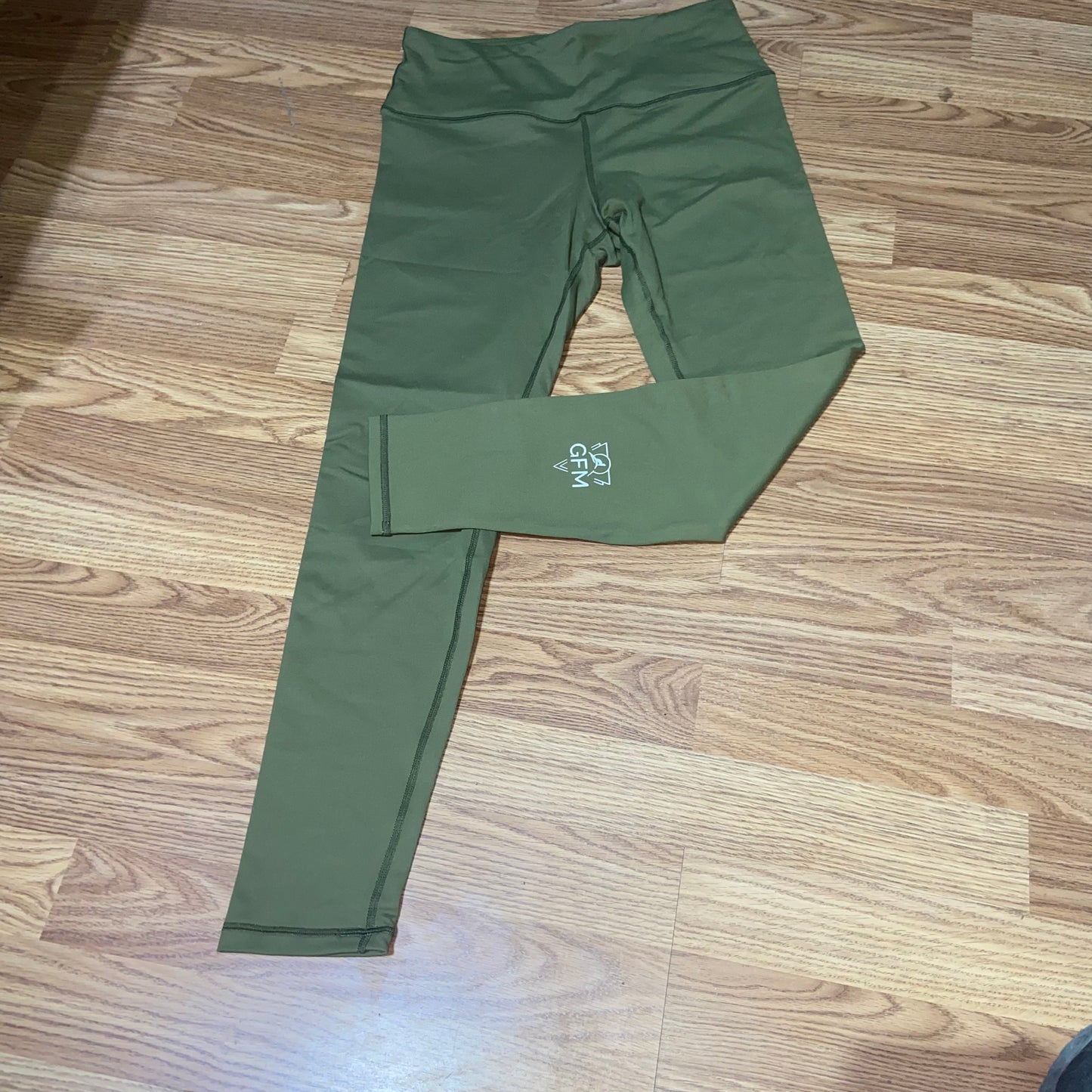 Ladies Green/Olive Left Leg Leggings