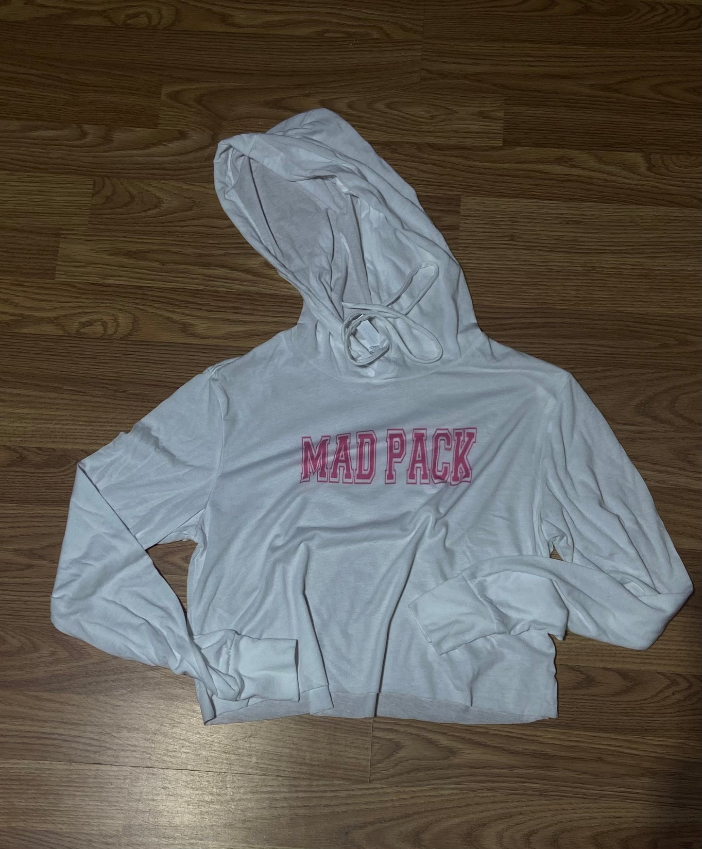 Ladies lightweight MADPACK cropped Hooded Tee