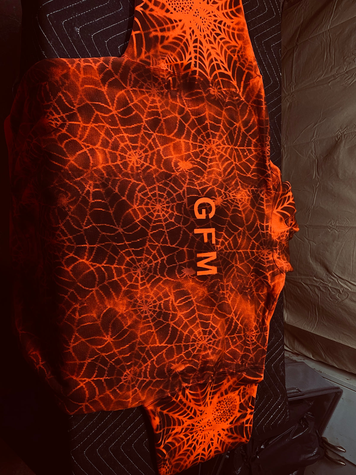 MAD PACK Halloween Skull Hoodie | Custom Sprayed Orange & Black