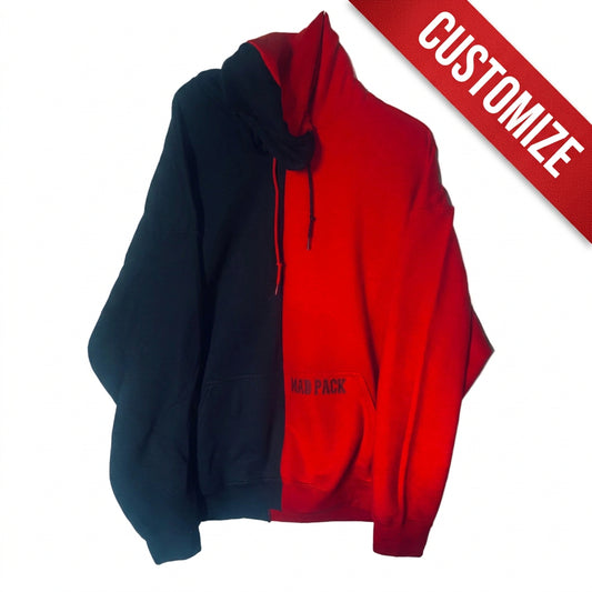 Madpack Two-Tone Hoodie – Heavyweight 50/50 Cotton Poly Color Block Pullover, Unisex, 15 Colors