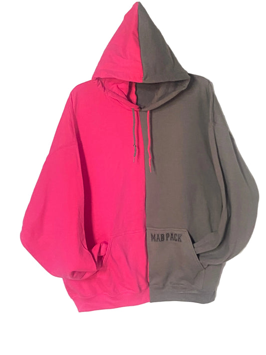 Madpack Two-Tone Hoodie Grey/Pink 2XL
