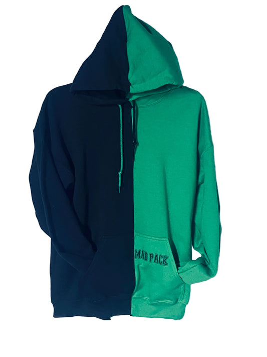 Madpack Two-Tone Hoodie Green/Black LG