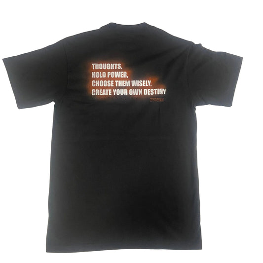 Thoughts Hold Power Tee – Wolf Graphic Motivational T-Shirt | 100% Cotton Screen Printed Shirt